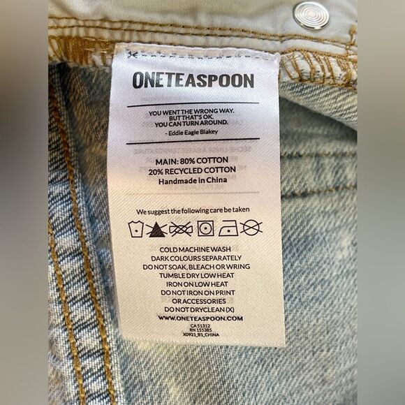 One Teaspoon cut off shorts Bonitas jean shorts Florence paint splatter. 32. New - Picture 13 of 15